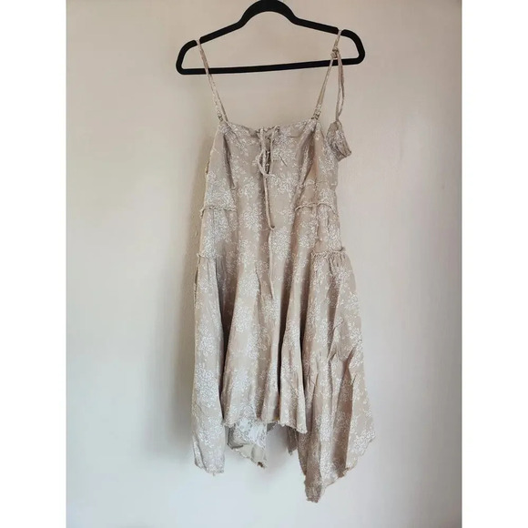 NWT By Anthropologie Corset Seamed Mini Dress Size Plus 1X Beige 9F408 - Picture 2 of 14